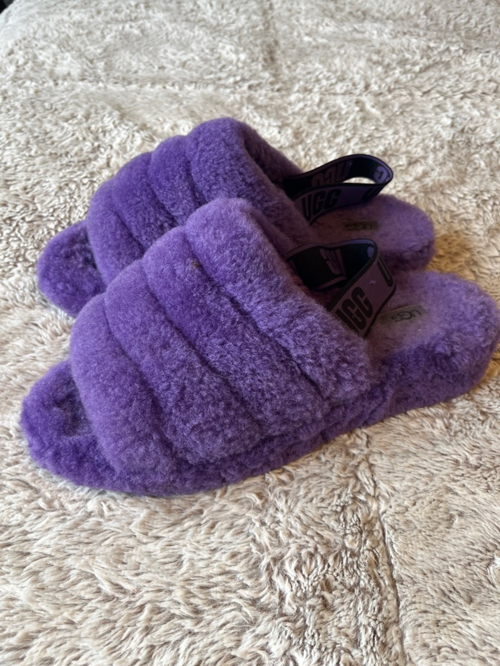 UGG Violet Quilted Shearling Slide Sandals